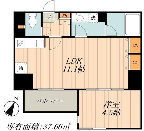 レジディア築地の物件間取画像